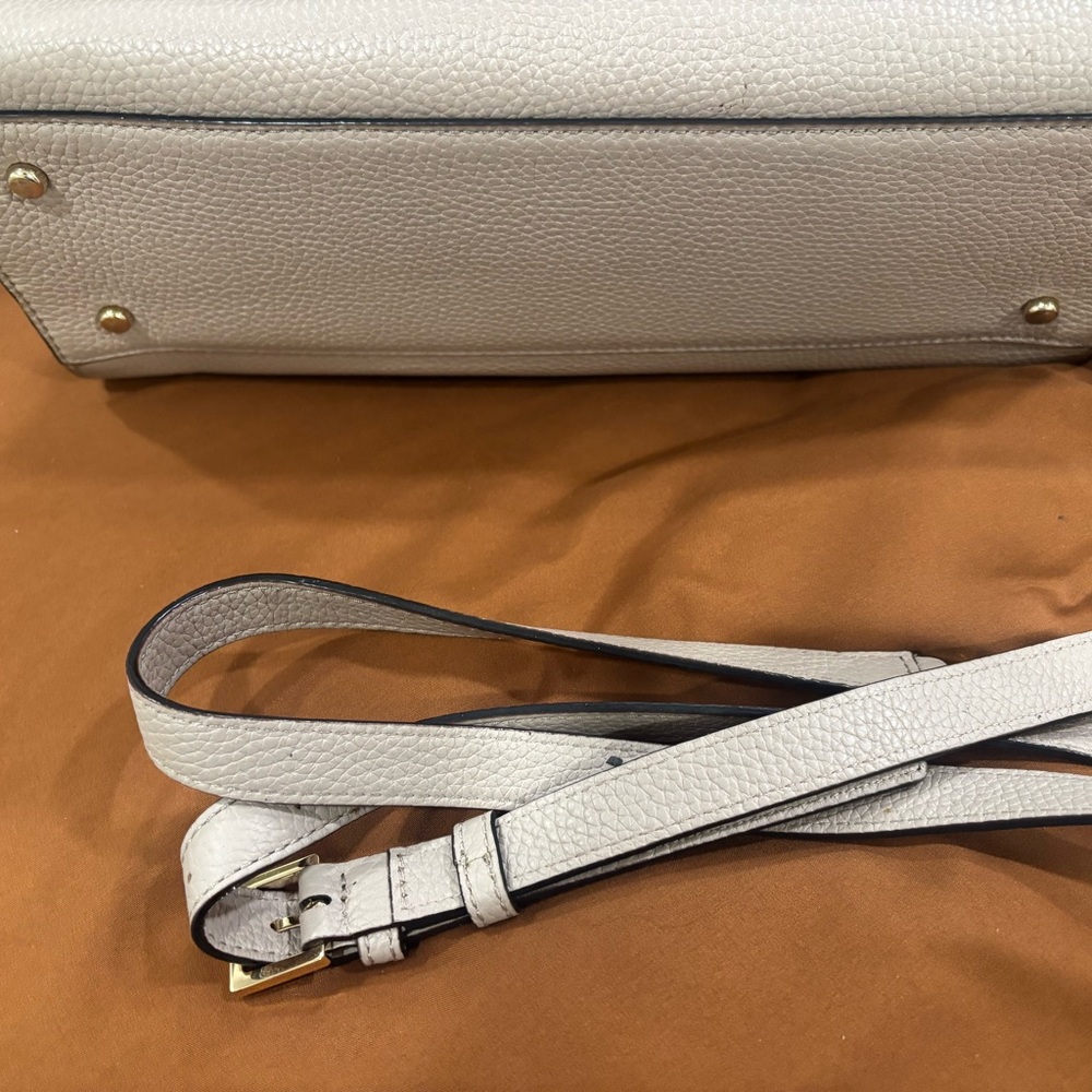 kate spade Pebbled Leather Satchel in Light Taupe - Picture 4 of 8